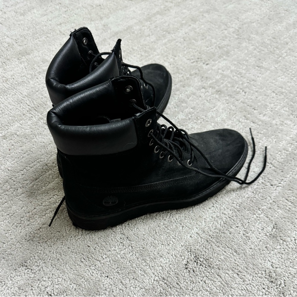 Black Timberland combat Boots